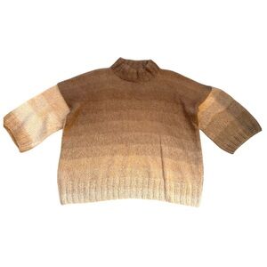 Rose Carmine Sweater Handmade Mohair Silk Oversized M/L Ombré Slouchy French